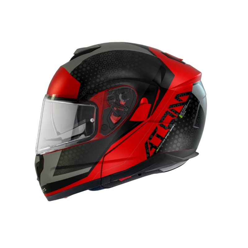 Cască de motocicletă flip-up MT Atom SV Adventure A5 negru-gri-roșu