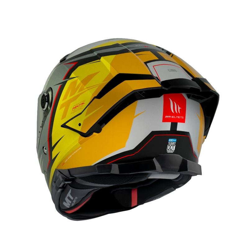 Cască de motociclist integrală MT Thunder 4 SV Pental B3 de culoare gri-galbenă