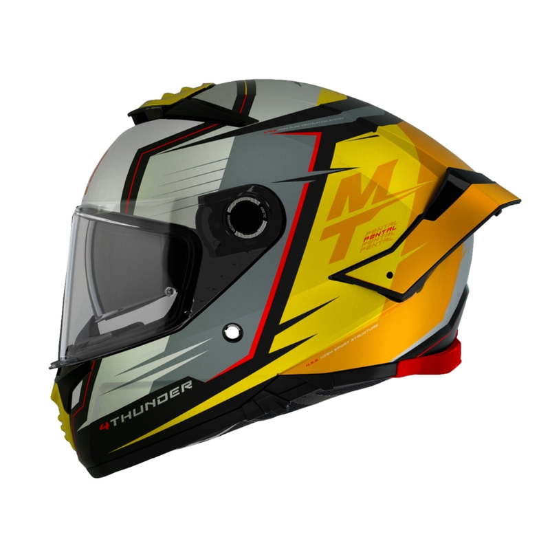 Cască de motociclist integrală MT Thunder 4 SV Pental B3 de culoare gri-galbenă