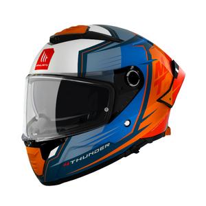 Cască de motociclist integrată MT Thunder 4 SV Pental B4 albastru-portocaliu