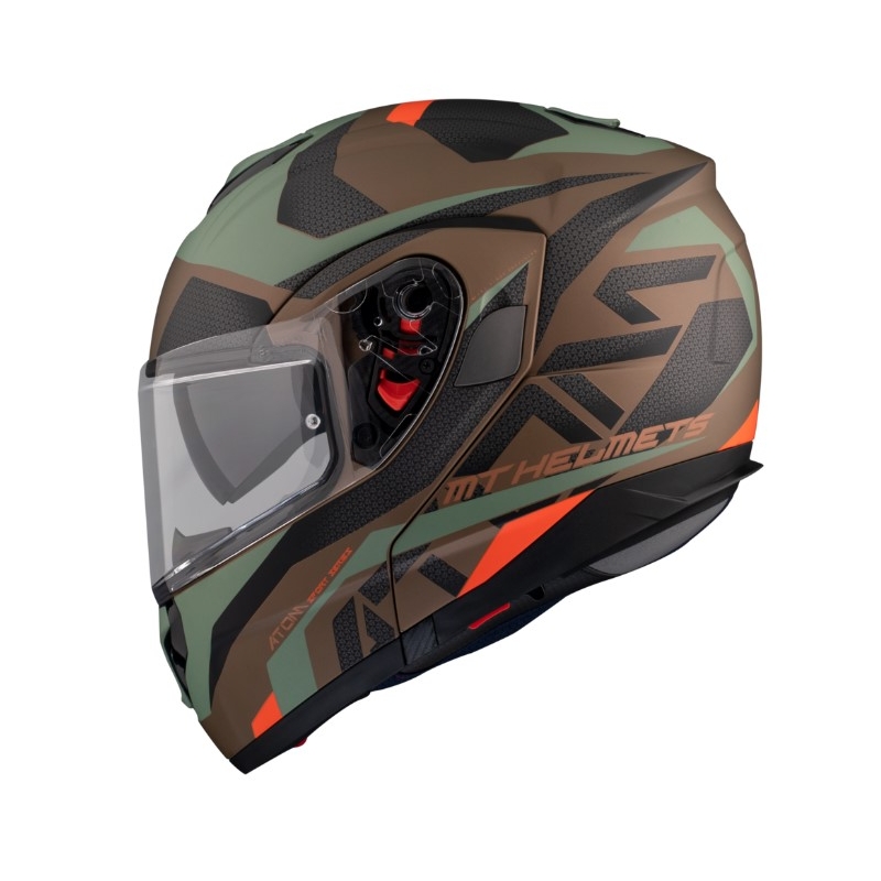 Cască de motocicletă MT Atom SV Skill A9 negru-verde-maroniu lichidare
