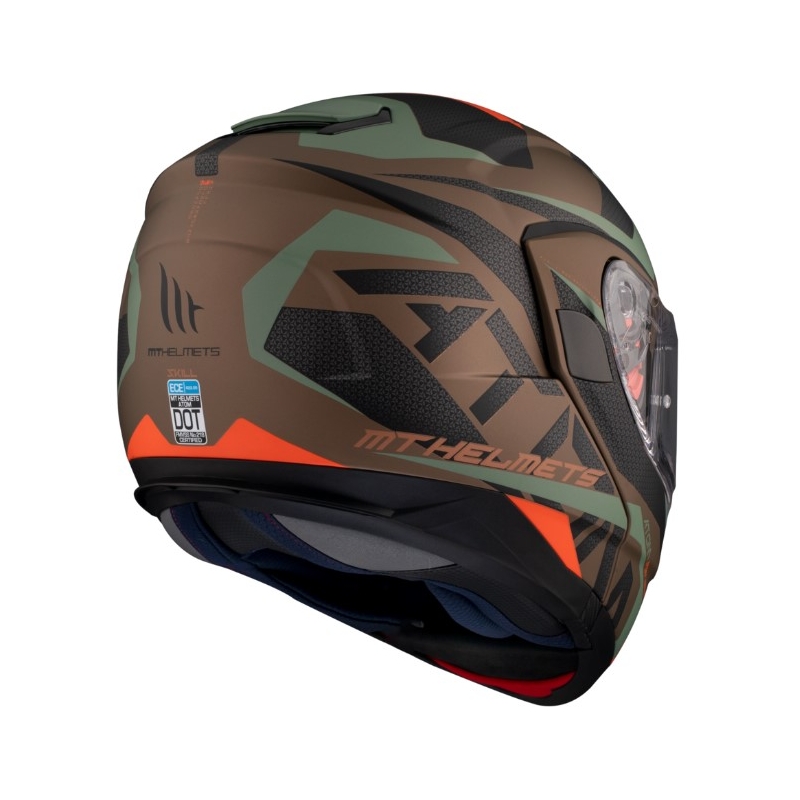 Cască de motocicletă MT Atom SV Skill A9 negru-verde-maroniu lichidare