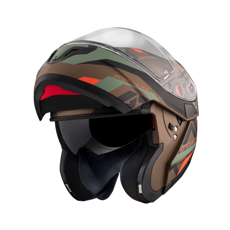 Cască de motocicletă MT Atom SV Skill A9 negru-verde-maroniu lichidare