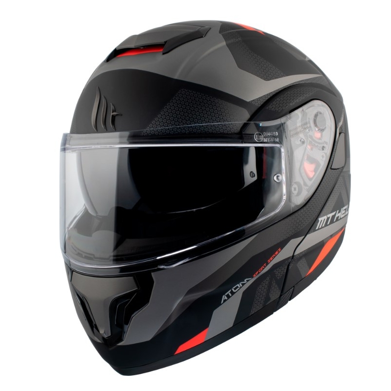 Cască de motocicletă MT Atom SV Skill A1 neagră tip-up