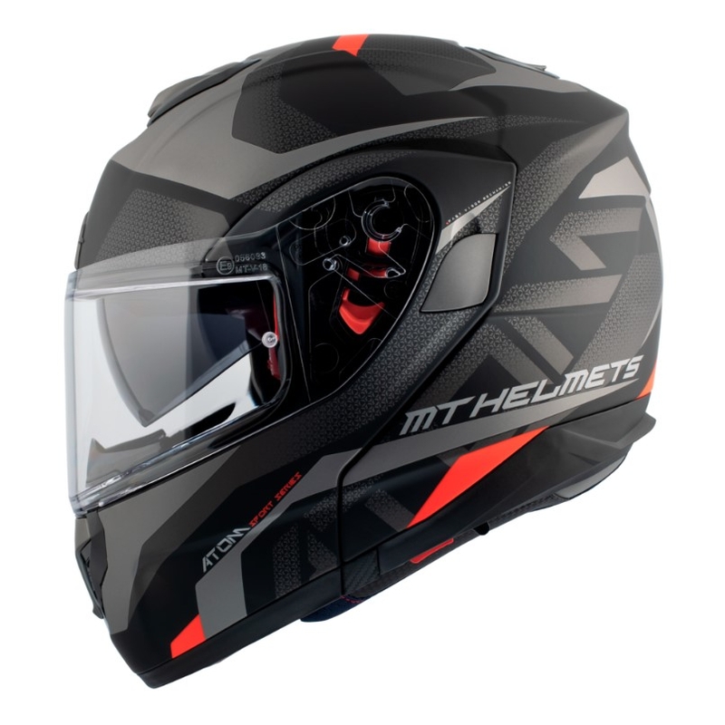 Cască de motocicletă MT Atom SV Skill A1 neagră tip-up
