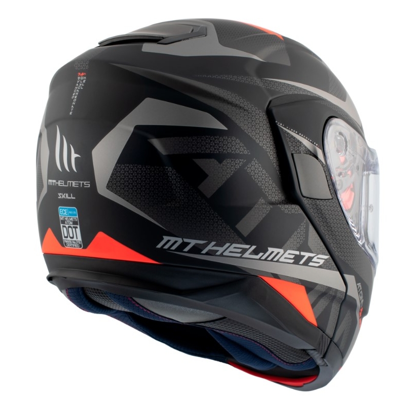 Cască de motocicletă MT Atom SV Skill A1 neagră tip-up
