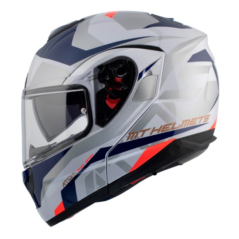 Cască de motociclist MT Atom SV Skill A0 alb-albastru lichidare