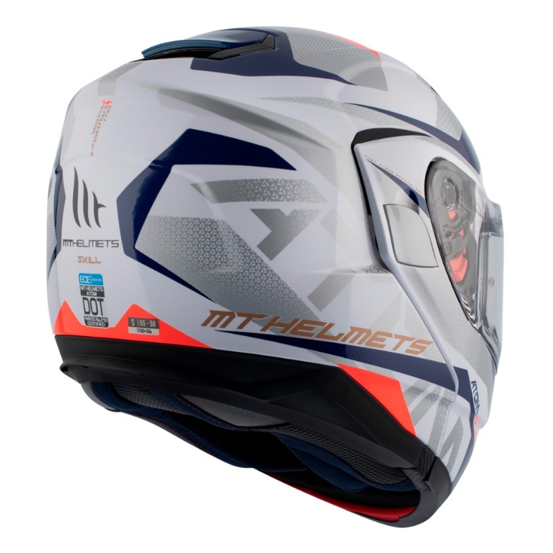 Cască de motociclist MT Atom SV Skill A0 alb-albastru lichidare
