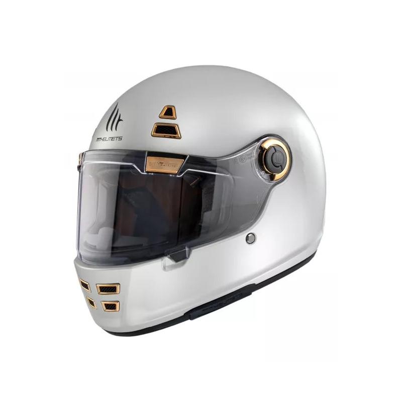 MT Jarama Solid A0 cască de motocicletă integrală Jarama Solid A0 alb lucios