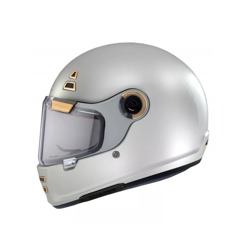 MT Jarama Solid A0 cască de motocicletă integrală Jarama Solid A0 alb lucios