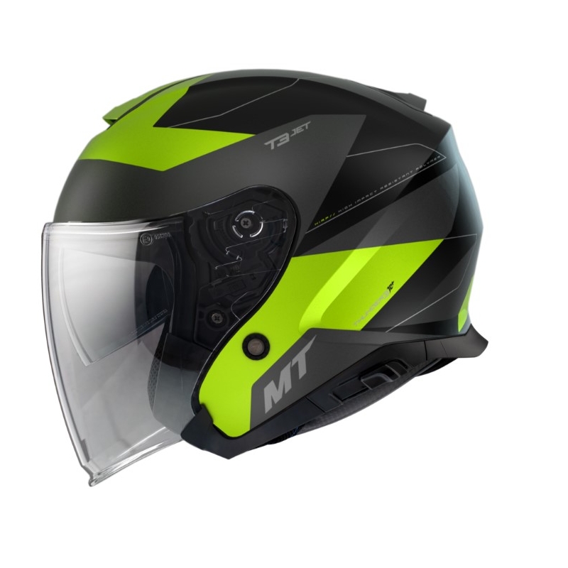 Cască de motocicletă deschisă MT Thunder 3 SV Jet Cooper Negru-Griz-galben-fluo lichidare