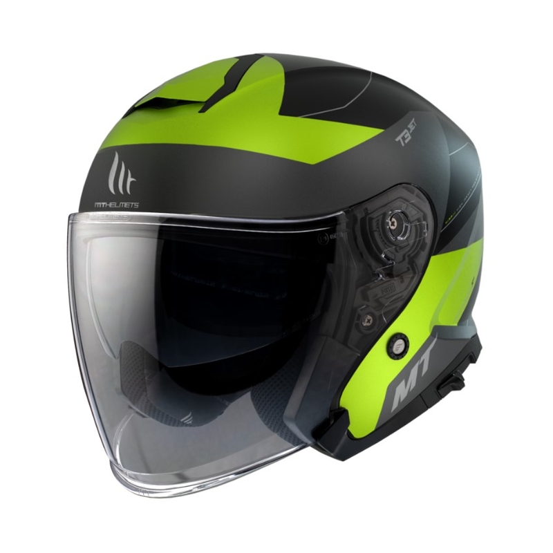 Cască de motocicletă deschisă MT Thunder 3 SV Jet Cooper Negru-Griz-galben-fluo lichidare