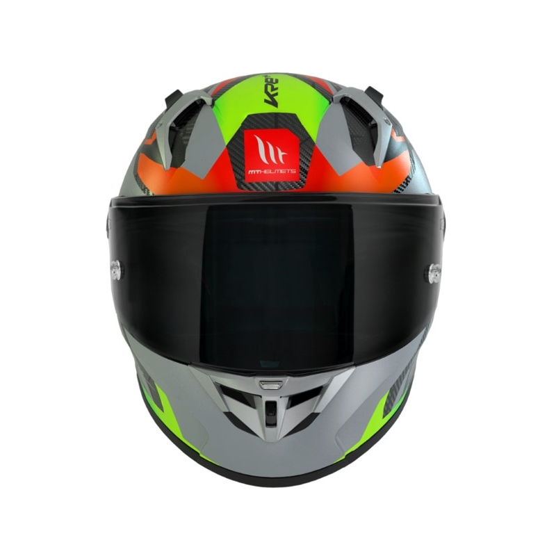 MT FF103PLUSC KRE+ Carbon Projectile D2 roșu-verde-cenușiu cască de motocicletă integrală MT FF103PLUSC