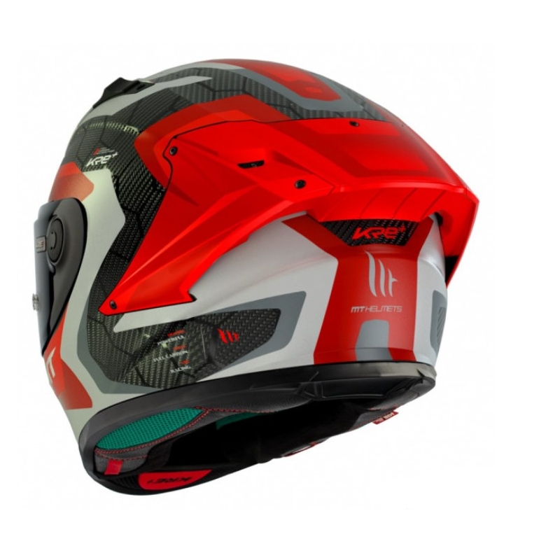 MT KRE+ Carbon Cască de motocicletă integrală gri-roșu puternică MT KRE+ Carbon