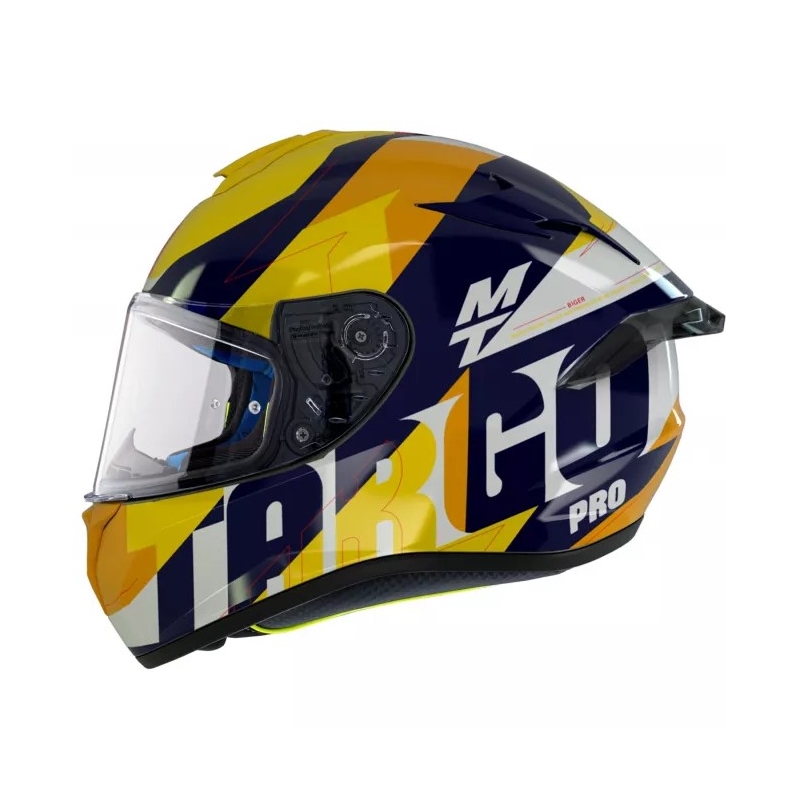 Cască de motociclist MT Targo Pro Biger integrală galben-albastru