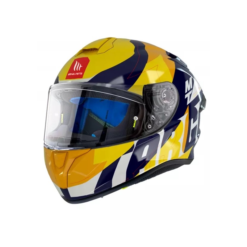 Cască de motociclist MT Targo Pro Biger integrală galben-albastru