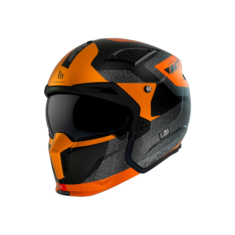 Cască de motocicletă MT Streetfighter SV Totem B4 negru-gri-albastru-portocaliu