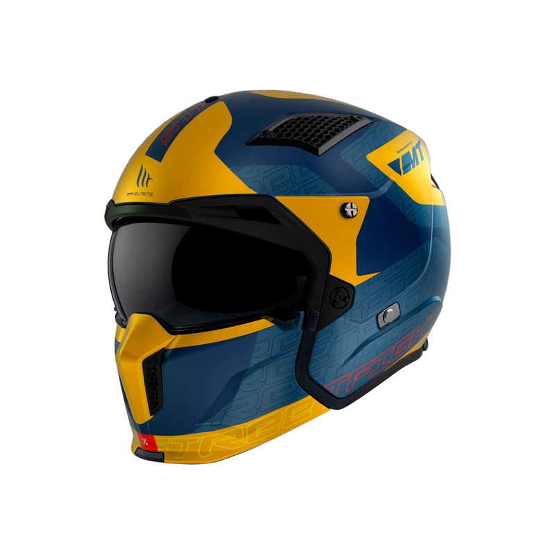 Cască de motocicletă MT Streetfighter SV Totem C3 albastru-galben