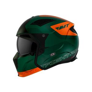 Cască de motocicletă MT Streetfighter SV Totem C6 negru-portocaliu-verde