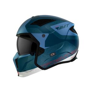 Cască de motociclist MT Streetfighter SV Totem C17 albă și albastră