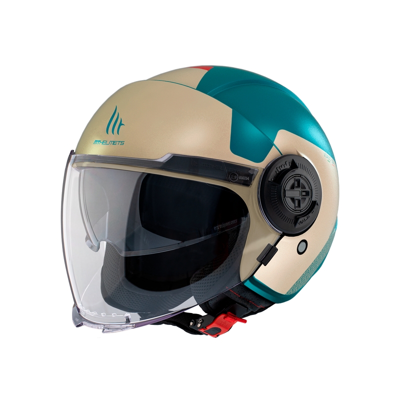 Casca moto open MT Viale SV S Beta E7 bej-turcoaz