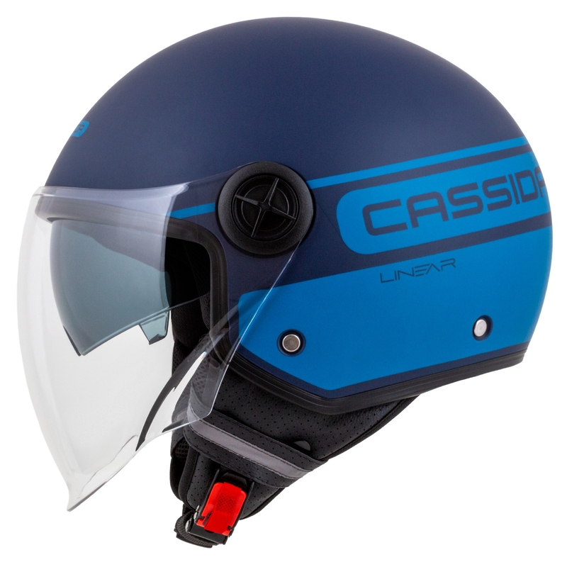 Cască de motociclist Cassida Handy Plus Linear deschis albastru