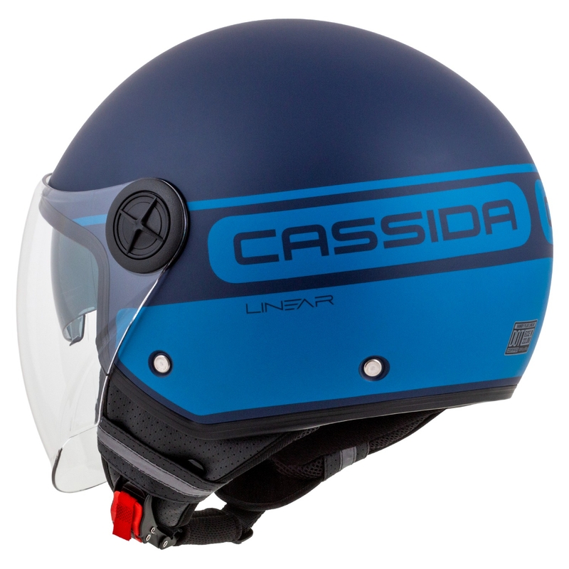 Cască de motociclist Cassida Handy Plus Linear deschis albastru