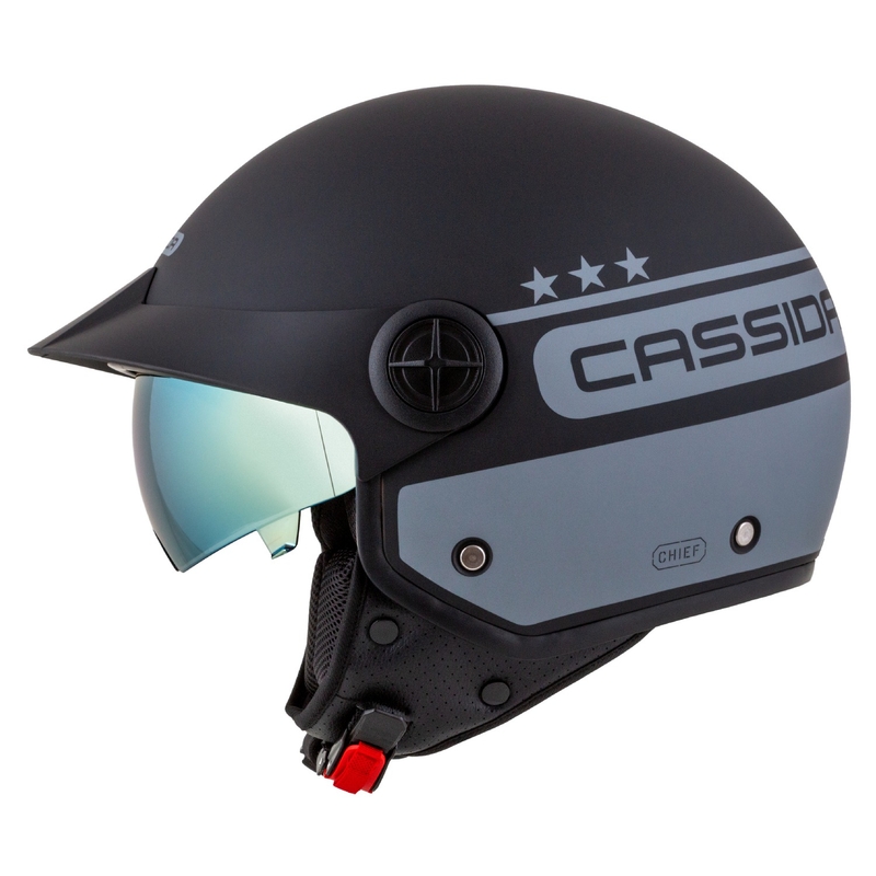 Cască de motociclist Cassida Handy Plus Chief deschisă gri-negru