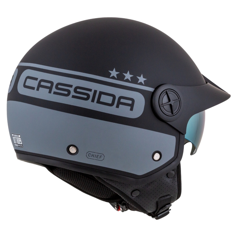 Cască de motociclist Cassida Handy Plus Chief deschisă gri-negru