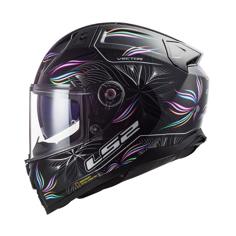 Cască de motocicletă LS2 FF811 Vector II Tropical alb-negru