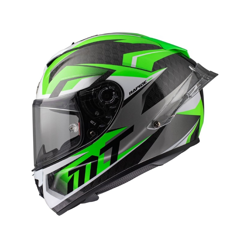 Cască moto integrală MT Rapide Pro Fugaz A6 negru-gri-alb-verde vânzare lichidare