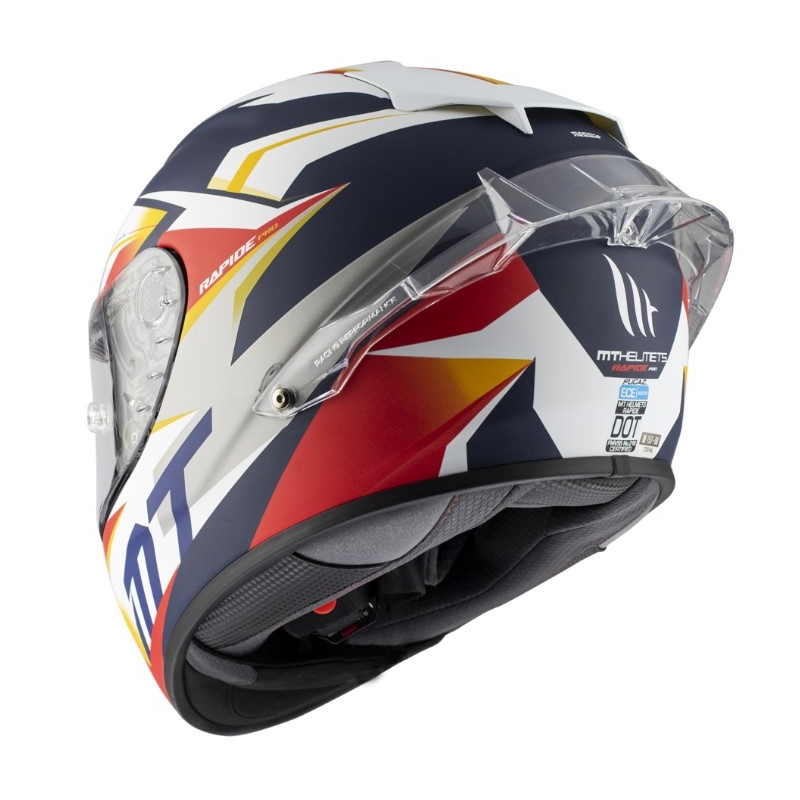 MT Rapide Pro Fugaz I0 cască de motociclist integrală alb-albastru-roșu