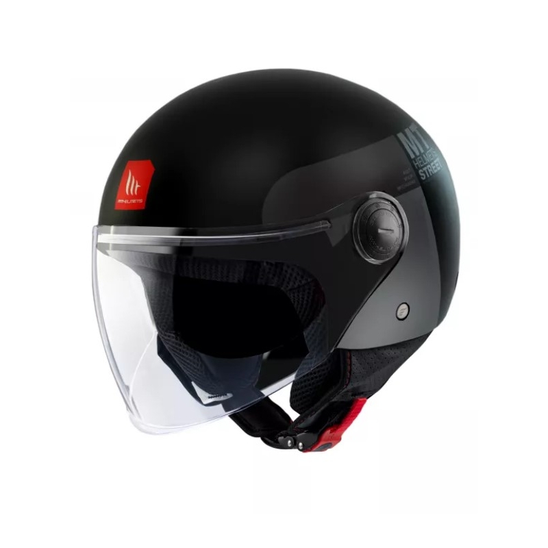MT Street Inboard D2 Cască de motocicletă deschisă negru-gri negru lichidare