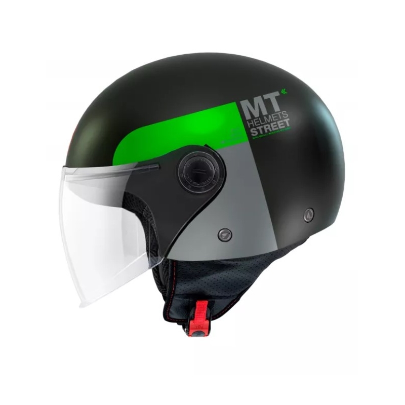 MT Street Inboard D6 Cască de motocicletă deschisă negru-verde lichidare