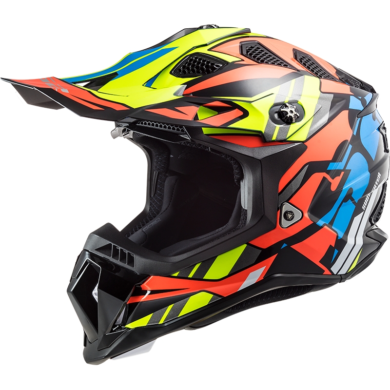 Cască de motocros LS2 MX700 Subverter Rascal negru-fluo portocaliu