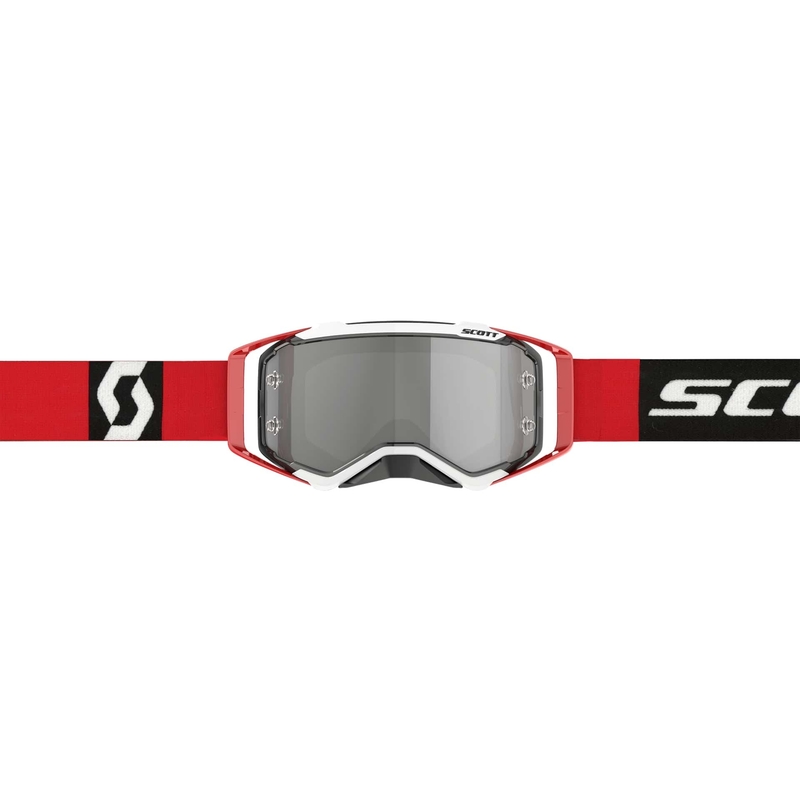 Ochelari de motocros SCOTT Prospect CH roșu-negru-argintiu