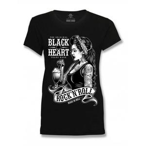 Tricou negru pentru femei Black Heart Pin Up Shake negru