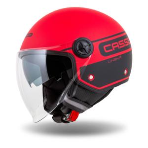 Cască de motocicletă Cassida Handy Plus Linear Open Red-Black