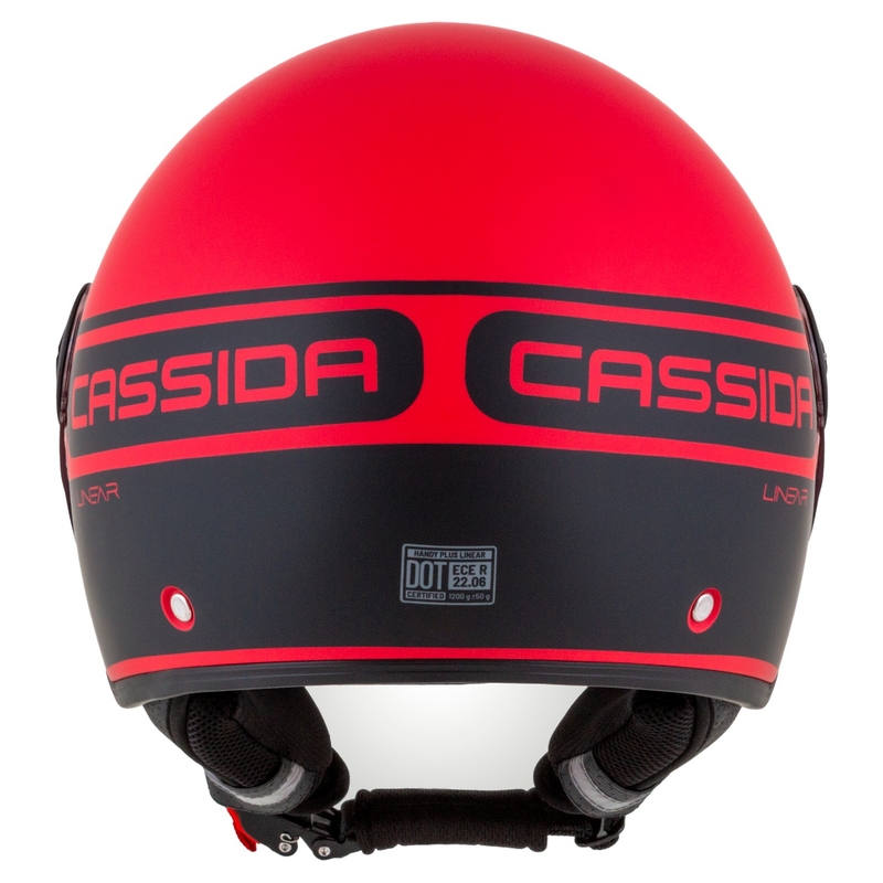 Cască de motocicletă Cassida Handy Plus Linear Open Red-Black