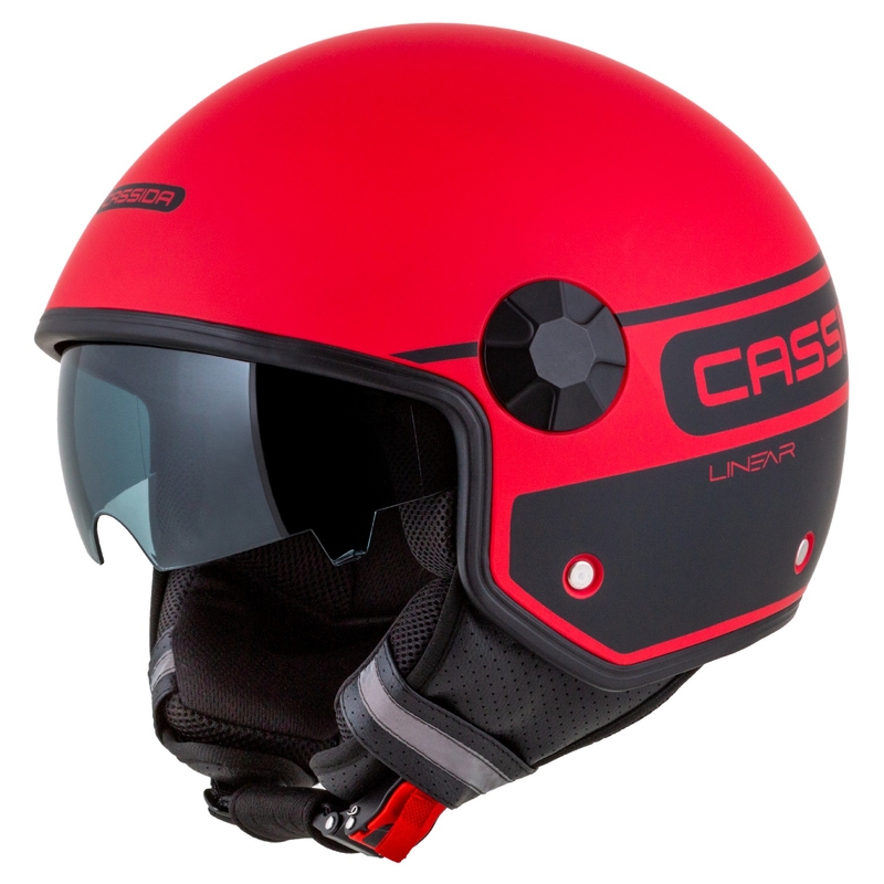 Cască de motocicletă Cassida Handy Plus Linear Open Red-Black