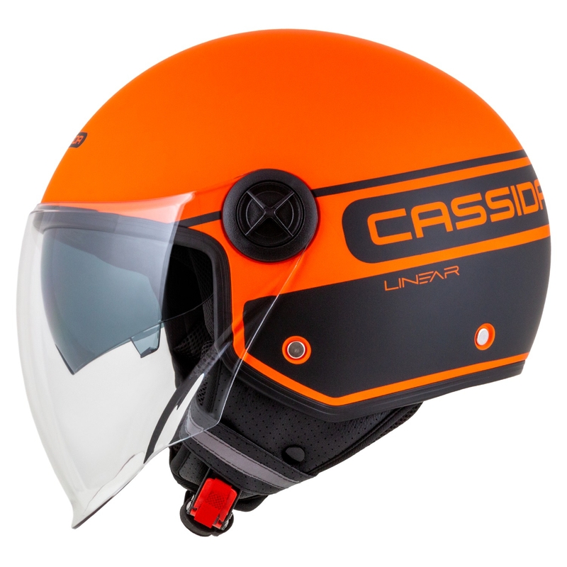 Cască de motociclist Cassida Handy Plus Linear deschisă portocalie-neagră