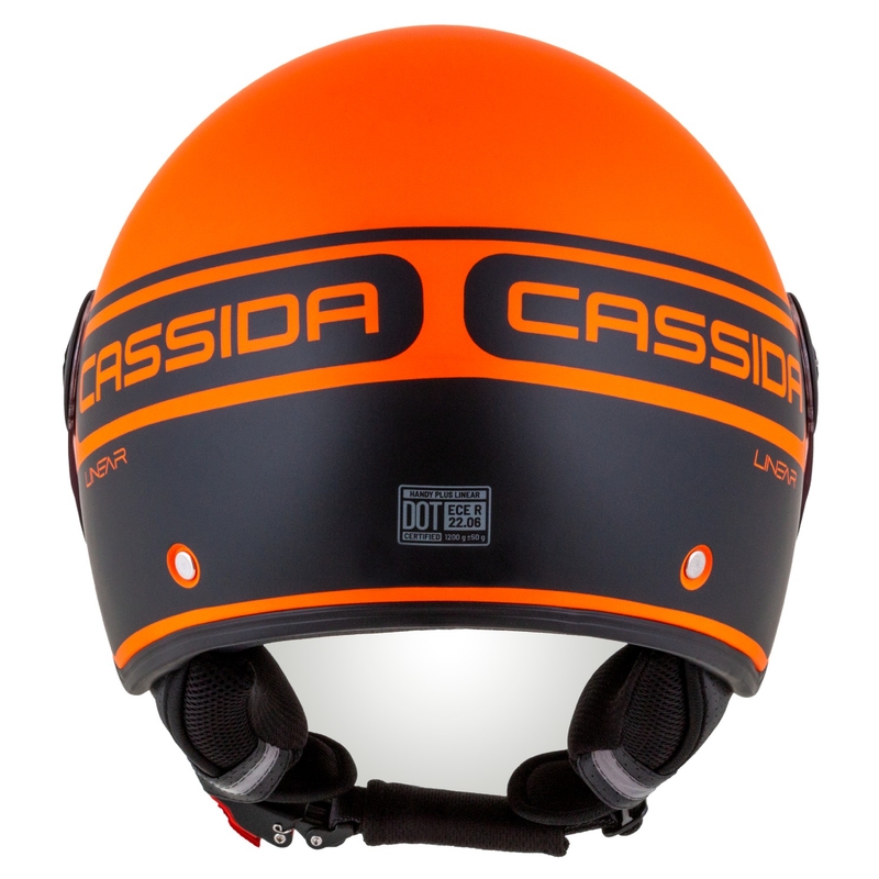 Cască de motociclist Cassida Handy Plus Linear deschisă portocalie-neagră