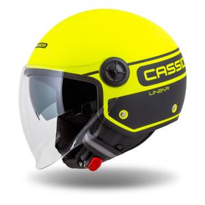 Cască de motociclist Cassida Handy Plus Linear galben-fluo-negru deschis