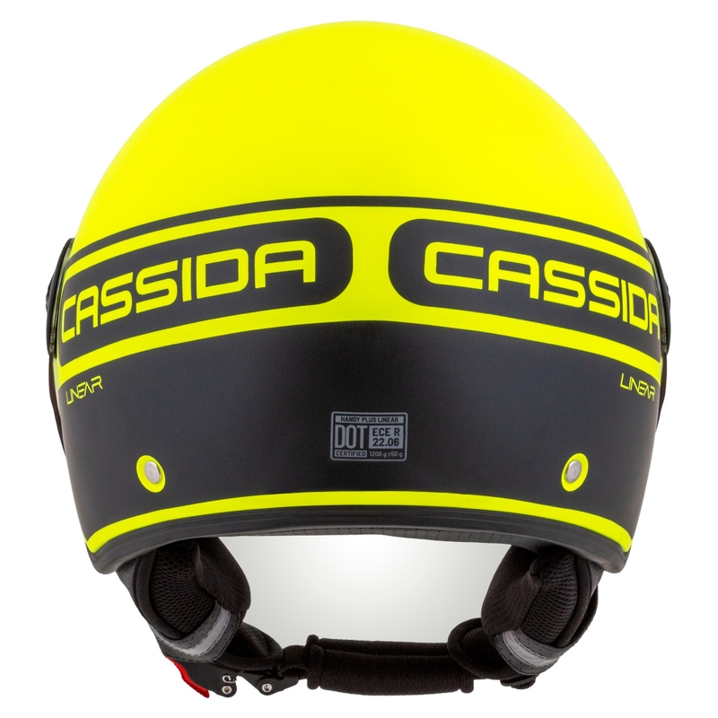 Cască de motociclist Cassida Handy Plus Linear galben-fluo-negru deschis