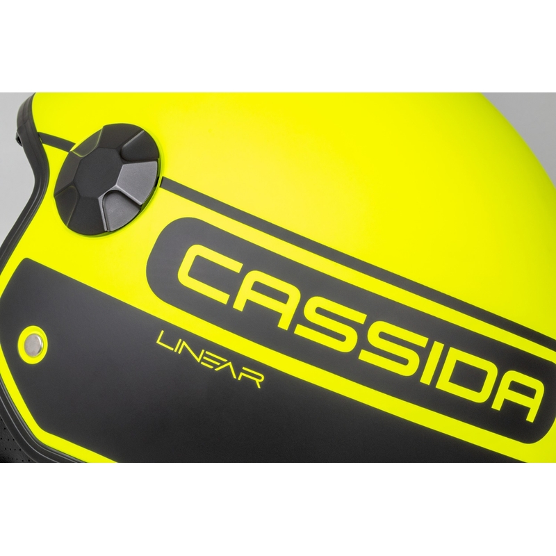 Cască de motociclist Cassida Handy Plus Linear galben-fluo-negru deschis