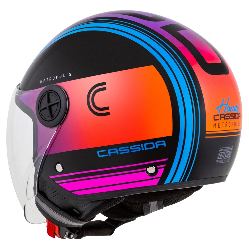 Cască de motocicletă Cassida Handy Metropolis Black-Turquoise Gradient Gradient Open