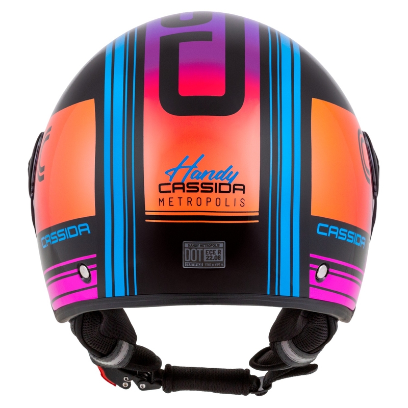 Cască de motocicletă Cassida Handy Metropolis Black-Turquoise Gradient Gradient Open