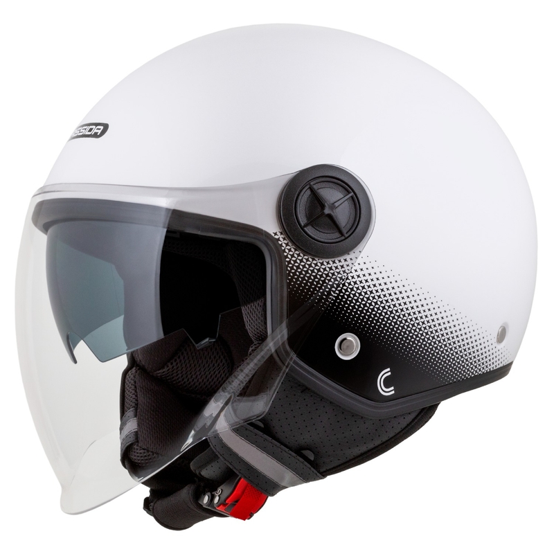 Cassida Handy Plus cască de motociclist deschisă alb-negru