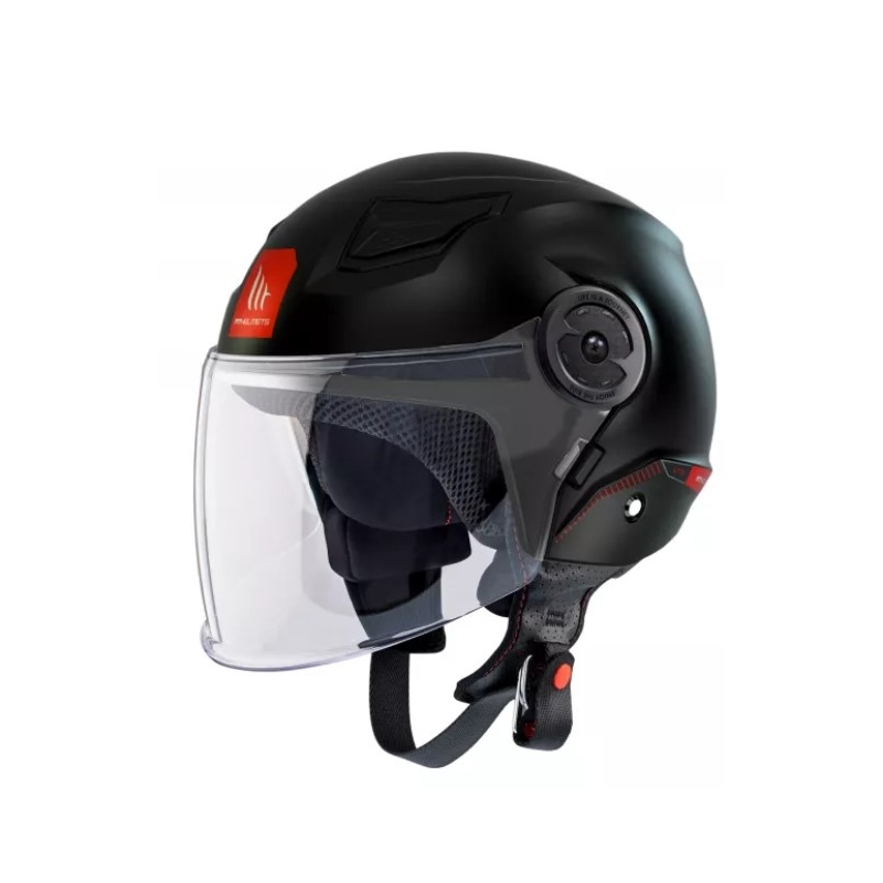 Cască de motocicletă MT Lite Solid Black Open pentru copii