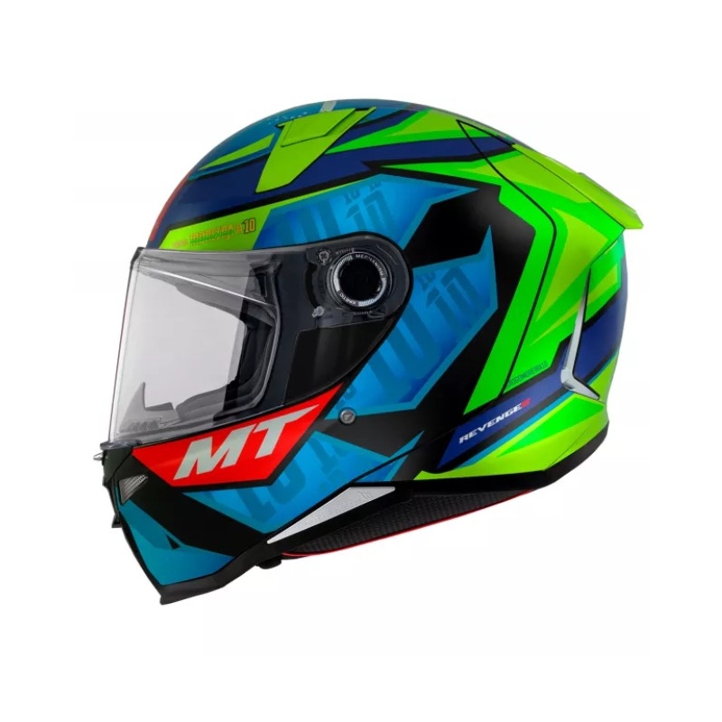 MT Revenge 2 S Moreira A7 cască de motocicletă integrală albastru-verde